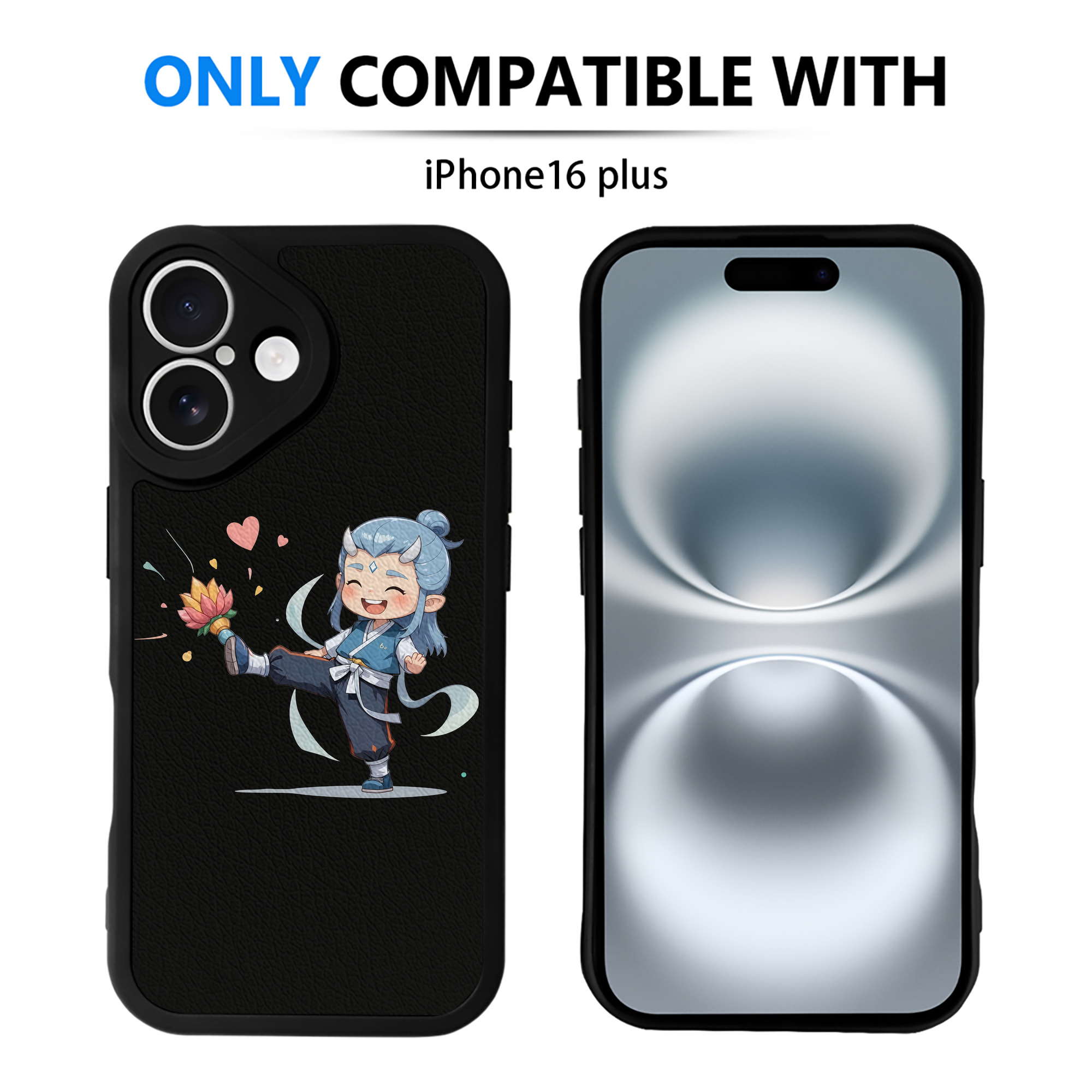 （画像用） Ne Zha 2 ナタ 魔童の大暴れ 【iPhone 16シリーズ対応】シリコンスマホケース（レザー調） 材質：シリコン